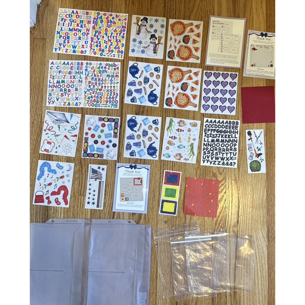 Creative Memories Collection Variety of  Stickers (Over 25 pieces) 3 ring holder